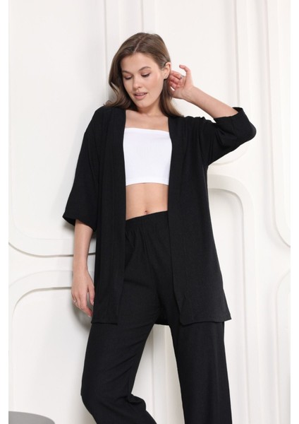 Şık - Kimono Hırkalı Bürümcük Takım Oversize Düşük Kol M - 6xl fiyatları