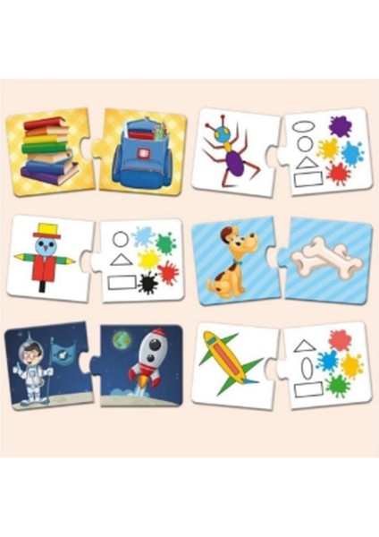 Connect Puzzle Bağlantı Kurma Eşleştirme Kartları 48 Kart