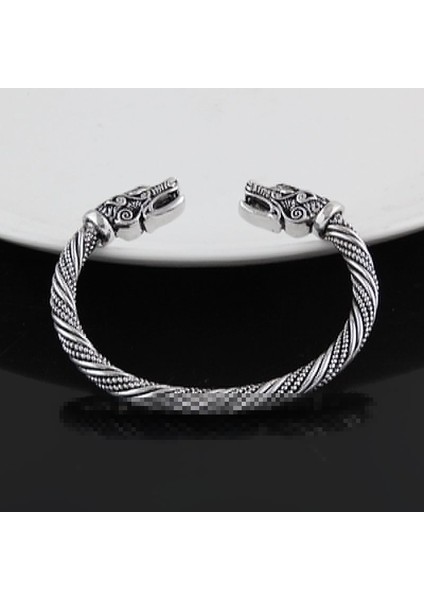 Erkek Bileklik Manşet Ejderha Kafası Viking Bracet Jewry Moda Aksesuarları (Antik Altın Kaplama) (Yurt Dışından) fırsatları