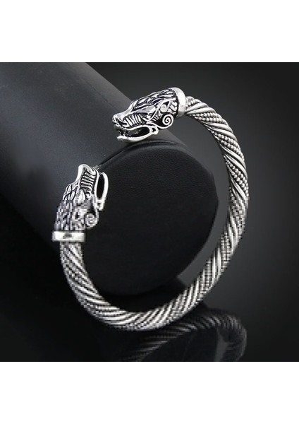 Erkek Bileklik Manşet Ejderha Kafası Viking Bracet Jewry Moda Aksesuarları (Antik Altın Kaplama) (Yurt Dışından) indirimleri