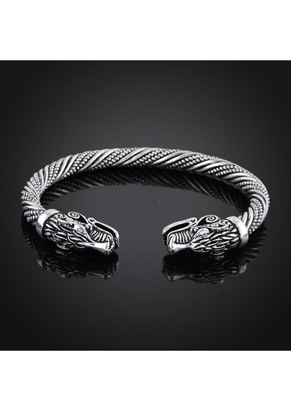 Erkek Bileklik Manşet Ejderha Kafası Viking Bracet Jewry Moda Aksesuarları (Antik Altın Kaplama) (Yurt Dışından) fiyatları