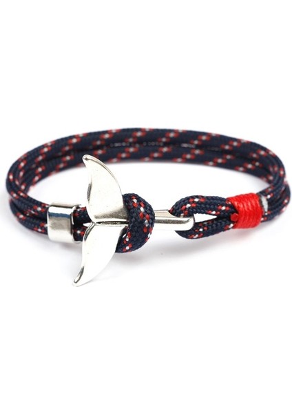 Balina Kuyruğu Çapa Charm Denizcilik Hayatta Kalma Halat Zincir Braketleri Koyu Mavi (Yurt Dışından)