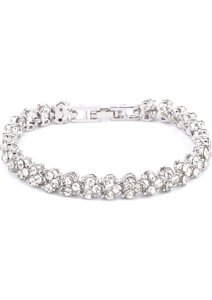 Düğün, Nişan, Annenin Gündüz ve Doğum Günü Hedii Için Yapay Mas Kakma ile Göz Alıcı Kadın Kristal Bilezik, Çap: 5.25 Cm, Çevre: 16.5 cm (Yurt Dışından) fiyatları