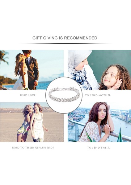 Düğün, Nişan, Annenin Gündüz ve Doğum Günü Hedii Için Yapay Mas Kakma ile Göz Alıcı Kadın Kristal Bilezik, Çap: 5.25 Cm, Çevre: 16.5 cm (Yurt Dışından) fırsatları