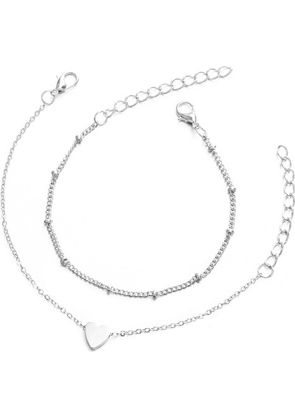 2 Takım Kadın Minimalist Küçük Aşk Keskin Link Zinciri Braketleri (Yurt Dışından)