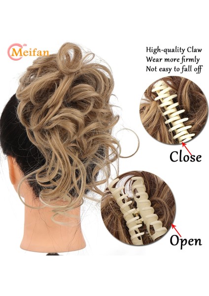 Meıfan Sentetik Pençe Chignon Kadın Kıvırcık Dağınık Kıvırcık Kabarık Saç Topuz Klip At Kuyruğu Uzantıları Doğal Yanlış Hairpieces (Yurt Dışından) fiyatları