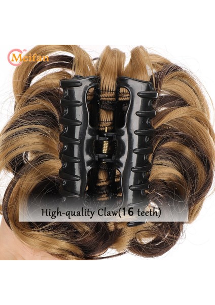 Meıfan Sentetik Pençe Chignon Kadın Kıvırcık Dağınık Kıvırcık Kabarık Saç Topuz Klip At Kuyruğu Uzantıları Doğal Yanlış Hairpieces (Yurt Dışından) modelleri