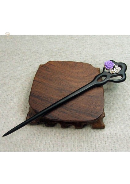 2x Vintage Ahşap Çubuk Saç Tokası Pin Saç Aksesuarları Mavi (Yurt Dışından) modelleri