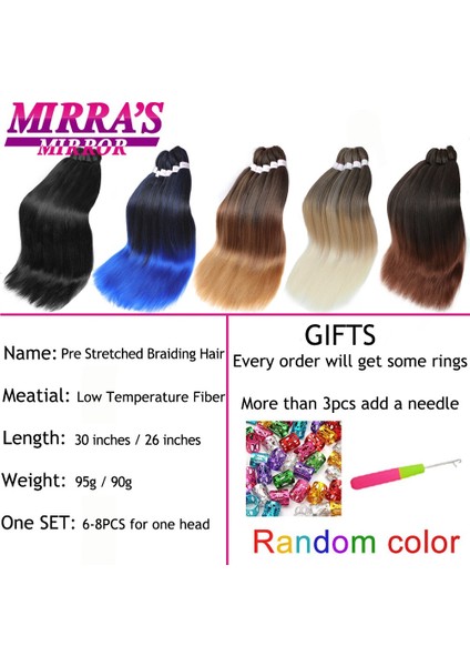 Ön Gerilmiş Örgü Saç Ombre Jumbo Örgüler Saç Uzantıları Yakı Düz Sentetik Örgü 1/3/6/8/10 Adet Toplu Mirra'nın Aynası (Yurt Dışından) indirimleri