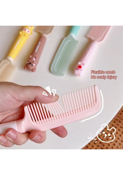 Karikatür Kuaförlük Tarak Woemen Öğrenciler Saç Düzleştirme Tarak Kızlar Kalp Sevimli Silikon Plastik Düz Saç Tarak (Yurt Dışından) fiyatları