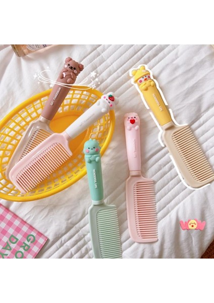 Karikatür Kuaförlük Tarak Woemen Öğrenciler Saç Düzleştirme Tarak Kızlar Kalp Sevimli Silikon Plastik Düz Saç Tarak (Yurt Dışından) modelleri