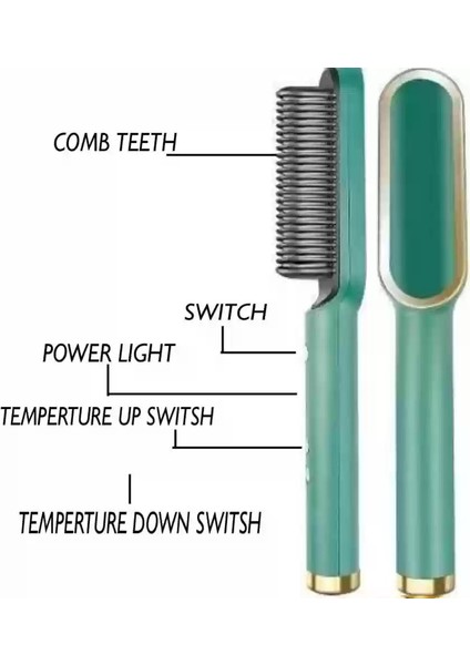 Saç Düzleştirici Fırça 2 In 1 Elektrikli Profesyonel Saç Düzleştirme Fırçası Kızlar Için (Yurt Dışından)