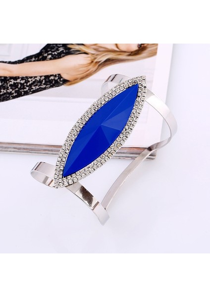 Metal Bilezik Kadın Trendy Reçine Mozaik Kristal Bilezik Pürüzsüz Geniş Açılış Ayarlanabilir Bileklik (Yurt Dışından) fiyatları