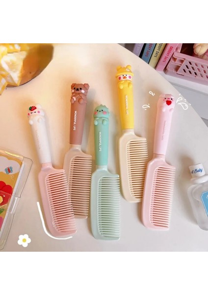 Silikon Plastik Saç Tarak Karikatür Kuaförlük Tarak Kadın Saç Düzleştirme Fırçaları Kızlar Kalp Brossepersonnalisé Cheveux (Yurt Dışından)
