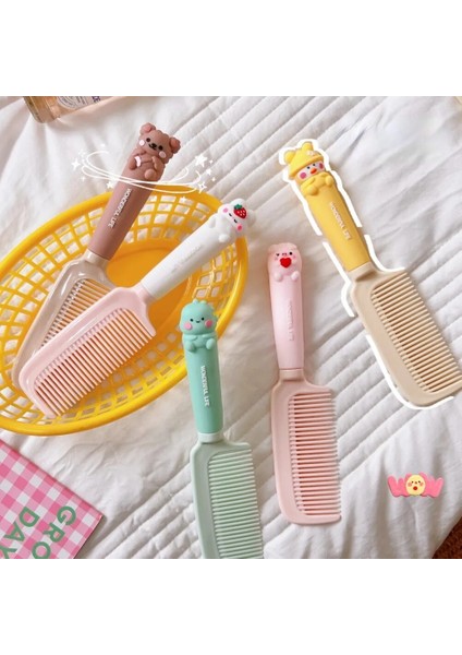 Silikon Plastik Saç Tarak Karikatür Kuaförlük Tarak Kadın Saç Düzleştirme Fırçaları Kızlar Kalp Brossepersonnalisé Cheveux (Yurt Dışından)