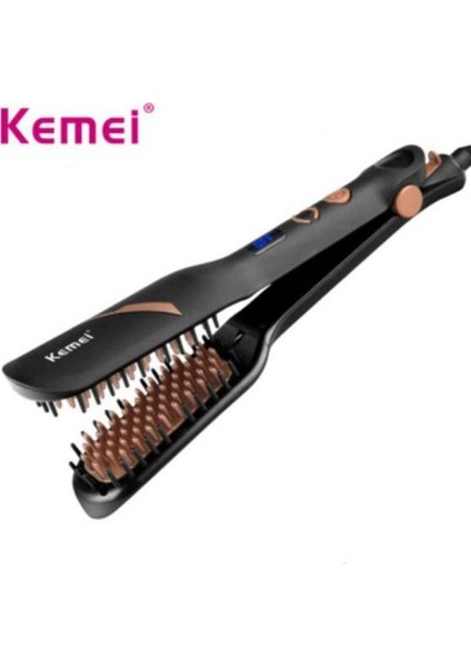Kemei Elektrikli Fırça Saç Düzleştirici Tarak Fırça Her Iki Tarafı Sıcaklık Kontrollü 100% Orijinal Ürün (Yurt Dışından) fiyatları
