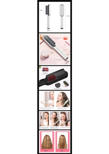 M.sale Kızlar Için Hızlı Saç Düzleştirici Fırçası Profesyonel Anti Ölçekli Kızlar / Kadınlar Için En Iyi Saç Şekillendirici Düzleştirici Fırçası (Yurt Dışından) indirimleri