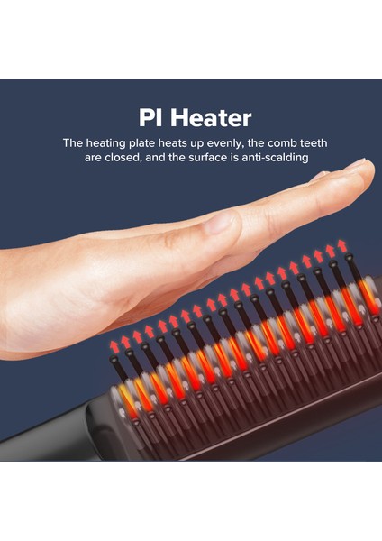 Ubeator - Unisex Şarj Edilebilir Taşınabilir Haşlanma Önleyici Seramik Hızlı Isıtma Sıcak Saç Tarak Düzleştirici Sakal Fırçası (Yurt Dışından) fiyatları