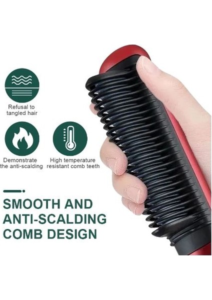 Saç Düzleştirici Fırça Seti Tarak Saç Kıvırcık Dolaşık Açıcı Fırça Profesyonel Çok Fonksiyonlu 2 In 1 Hızlı Isıtma Haşlanma Önleyici Şekillendirici Araçları (Yurt Dışından) modelleri