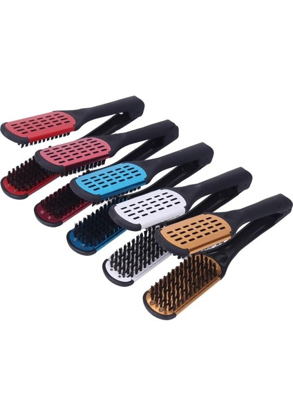 Profesyonel Saç Düzleştirici Çift Fırça V Şekli Tarak Kelepçe Evde Zahmetsiz ve Komple Hasarsız Saç Şekillendirici (Yurt Dışından) indirimleri