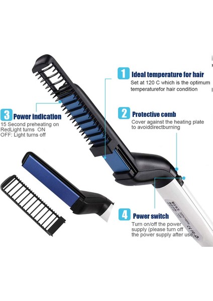 Hızlı Saç Düzleştirici Fırçası Erkekler Çok Fonksiyonlu Şekillendirici Tarak Mini Elektrikli Saç Aracı (Yurt Dışından) modelleri