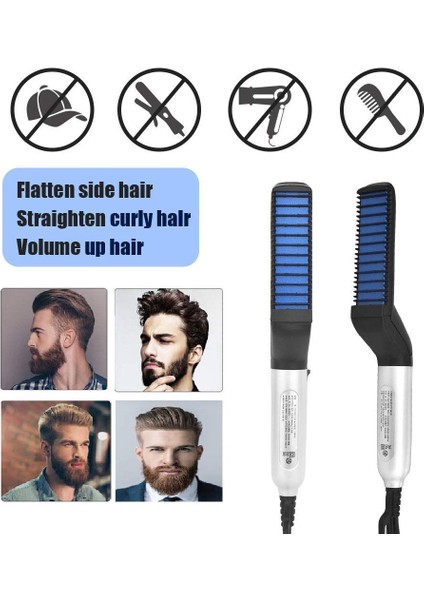 Hızlı Saç Düzleştirici Fırçası Erkekler Çok Fonksiyonlu Şekillendirici Tarak Mini Elektrikli Saç Aracı (Yurt Dışından) indirimleri