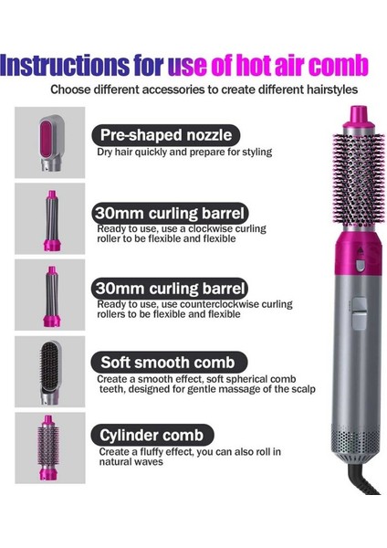 5'i 1 Arada Saç Şekillendirici | Fön Makinesi | Saç Düzleştirici | Hacimlendirici | Saç Maşaları (Yurt Dışından) modelleri