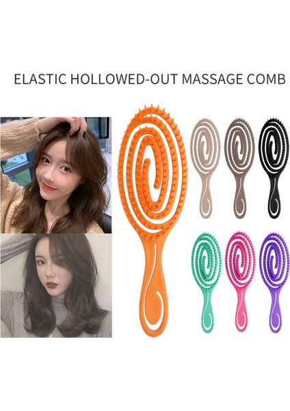 Eliptik Oyma Saç Derisi Masaj Tarak Saç Fırçası Islak Kıvırcık Detangle Saç Fırçası Salon Kuaförlük Şekillendirici Araçları (Yurt Dışından)
