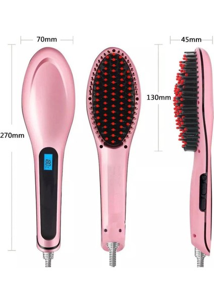Saç Düzleştirme Tarak LCD Ekran Dijital Fırça Demir Şekillendirici Ev Salon Erkekler Kadınlar Için (Yurt Dışından)