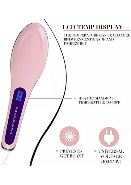 Saç Düzleştirme Tarak LCD Ekran Dijital Fırça Demir Şekillendirici Ev Salon Erkekler Kadınlar Için (Yurt Dışından) modelleri