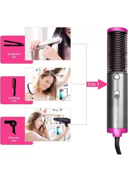 3'ü 1 Arada Sıcak Saç Fırçası Düzleştirici | Çok Yönlü Stil Için Çok Işlevli | Hızlı Şekillendirme Için Hızla Isınır | Tüm Saç Tipleri Için Mükemmel (Yurt Dışından) fiyatları
