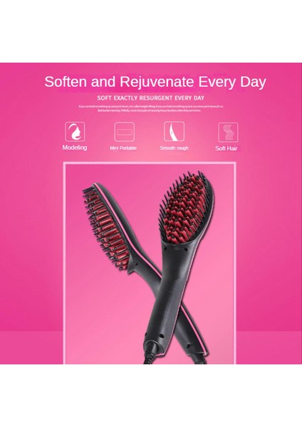 Namuny Kablosuz Elektrikli Düz Saç Fırçası Hızlı Isı Saç Düzleştirici Tarak Salonlar Için Taşınabilir Saç Şekillendirici Aracı Ab Tak (Yurt Dışından)