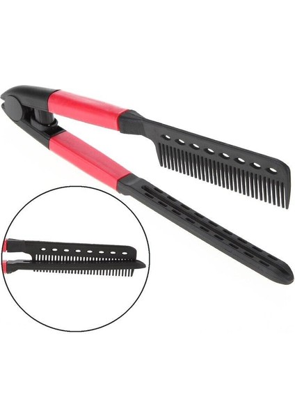 Parça Pro Kuaförlük Düzleştirici Katlanabilir Saç Düzleştirici Çift Fırçalar V Şekli Tarak Kelepçe Dıy Şekillendirici Araçları (Yurt Dışından) modelleri