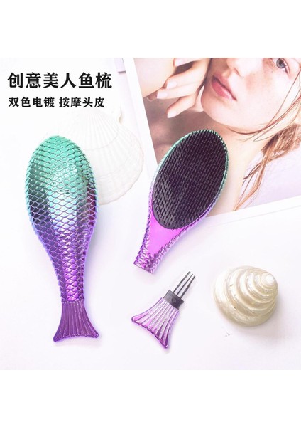 Denizkızı Kafa Masaj Tarak Anti Düğüm Düz Saç Tarak Vücut Masajı Saç Fırçası Kadın Masaj Plastik Tarak (Yurt Dışından)