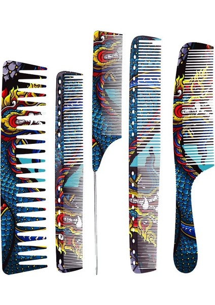 Fnlune Chinese Draak Persoonlijkheid Haar Knippen Kam Salon Kapper Professionele Mannelijke Vrouwelijke Haar Styling Puntige Staart Kam (Yurt Dışından)