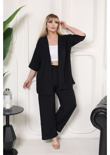 Kimono Broşlu Bürümcü Takım Oversize 2 Parça