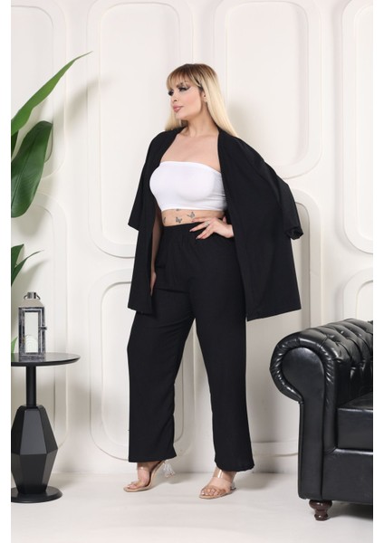 Kimono Broşlu Bürümcü Takım Oversize 2 Parça