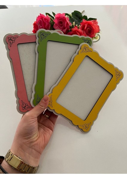 3 Adet Ahşap 10 x 15 Boyutlu Renkli Yatay Dikey Çerçeve