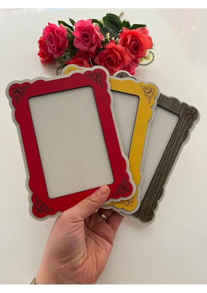 3 Adet Ahşap 10 x 15 Boyutlu Renkli Yatay Dikey Çerçeve
