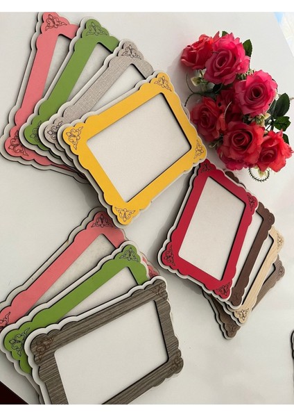 3 Adet Ahşap 10 x 15 Boyutlu Renkli Yatay Dikey Çerçeve