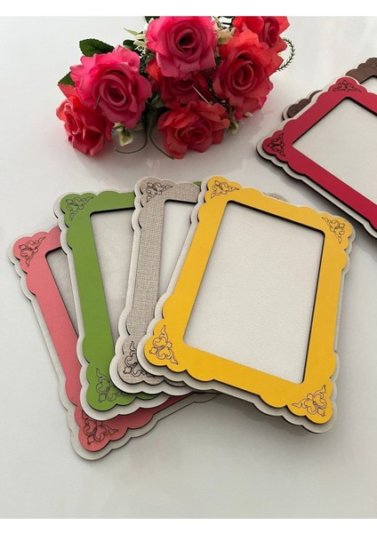 3 Adet Ahşap 10 x 15 Boyutlu Renkli Yatay Dikey Çerçeve