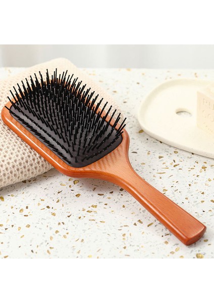 Şeftali Ahşap Saç Fırçası Saç Derisi Saç Fırçası Taraklar Kadın Arapsaçı Kuaförlük (Yurt Dışından) fırsatları