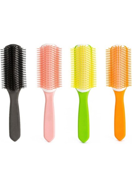 Profesyonel 9-Satır Dolaşık Açıcı Saç Fırçası Dolaşık Açıcı Saç Fırçası Saç Derisi Masaj Düz Kıvırcık Islak Saç Şekillendirici Tarak (Yurt Dışından)