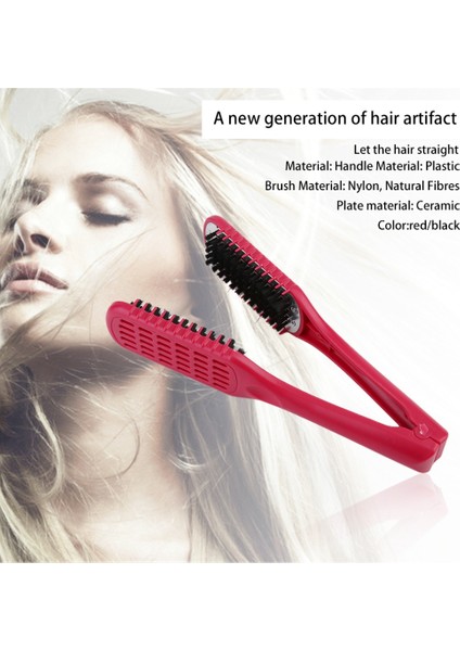 Seramik Doğrultma Tarak Çift Taraflı Fırça Kelepçe Saç Tarak Hairstylig Aracı Kırmızı 240*50*30MM (Yurt Dışından) modelleri