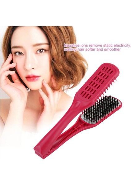 Seramik Doğrultma Tarak Çift Taraflı Fırça Kelepçe Saç Tarak Hairstylig Aracı Kırmızı 240*50*30MM (Yurt Dışından) fırsatları