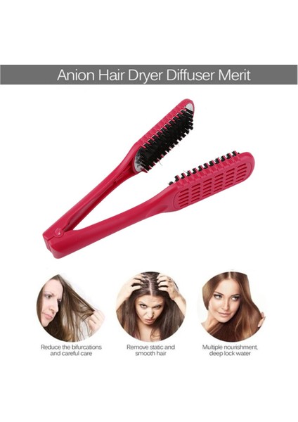 Seramik Doğrultma Tarak Çift Taraflı Fırça Kelepçe Saç Tarak Hairstylig Aracı Kırmızı 240*50*30MM (Yurt Dışından) indirimleri