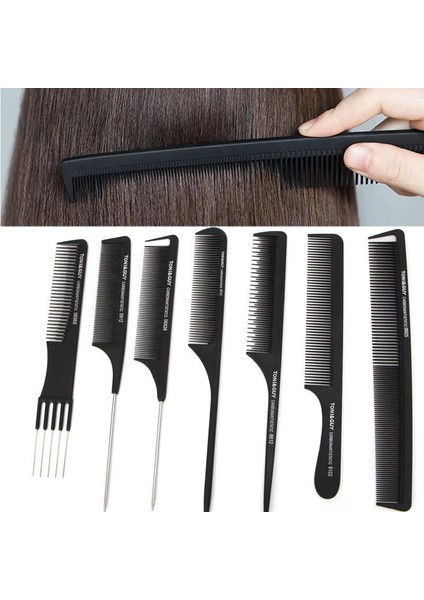 Adet Yeni Pro Siyah Ince Diş Metal Pin Saç Tarak Kuaförlük Saç Stili Sıçan Kuyruğu Tarak Fırça 7 Türleri #11 (Yurt Dışından)