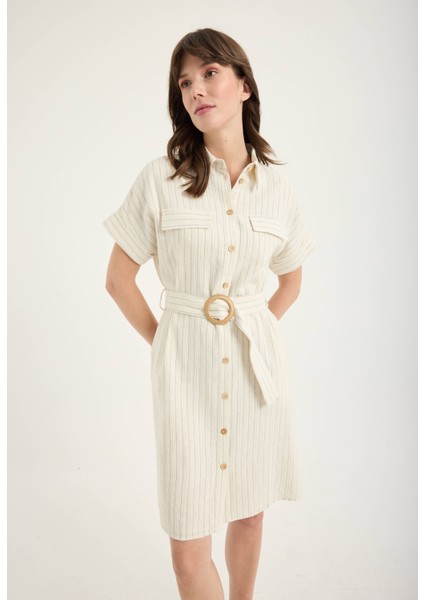 Çizgili Kemerli Elbise fiyatları