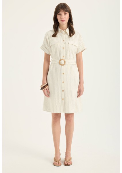 Çizgili Kemerli Elbise fırsatları