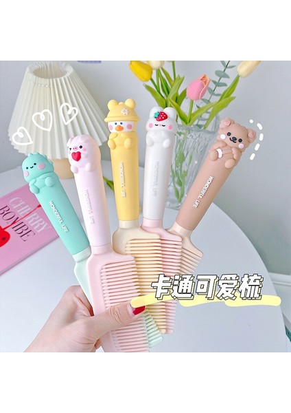 Kız Kawaii Silikon Tarak Yumuşak Saplı Sevimli Silikon Saplı Karikatür Tarak Taşınabilir Kadın Kızlar Seyahat Makyaj Taraklar (Yurt Dışından) fiyatları